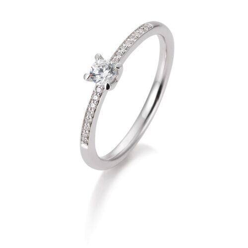 witgouden ring met 0.10ct middensteen