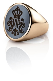 Rosegouden zegelring met lagensteen grijs