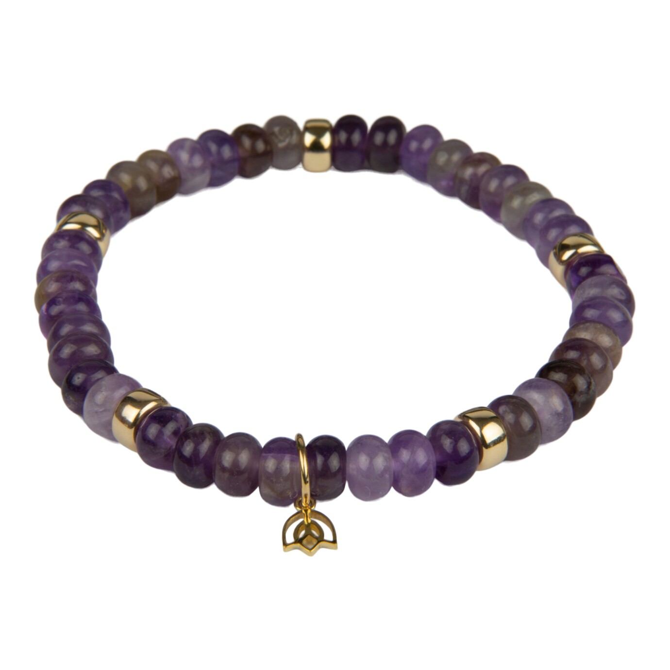 Kleursteen armband met Amethist en 14 karaat goud
