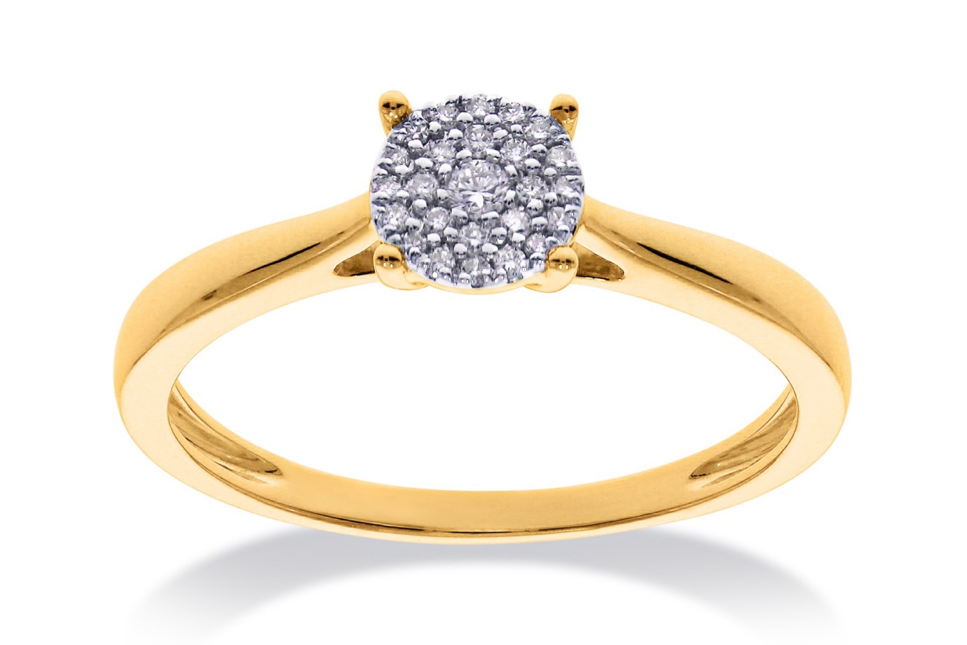 14 karaat geelgouden ring met diamant