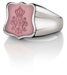 Code Royal zilveren zegelring met lagensteen roze