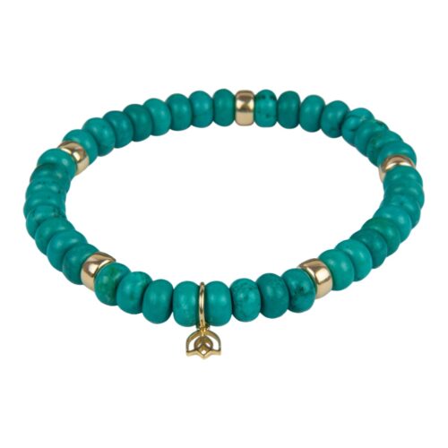 Kleursteen armband met Turquoise en 14 karaat goud