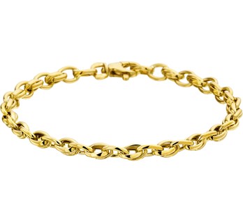 14 karaat geelgouden armband ronde schakel