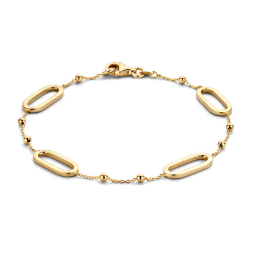 Geelgouden schakelarmband fijn