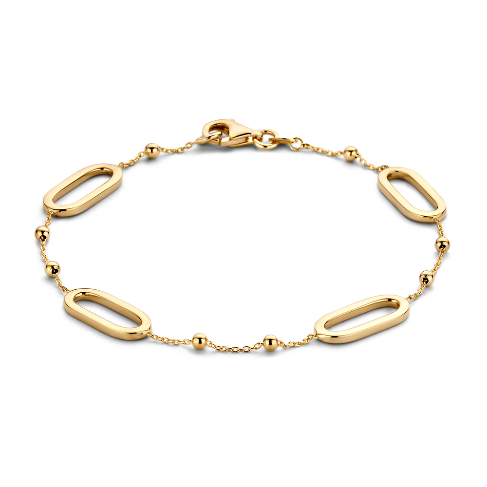 Geelgouden schakelarmband fijn