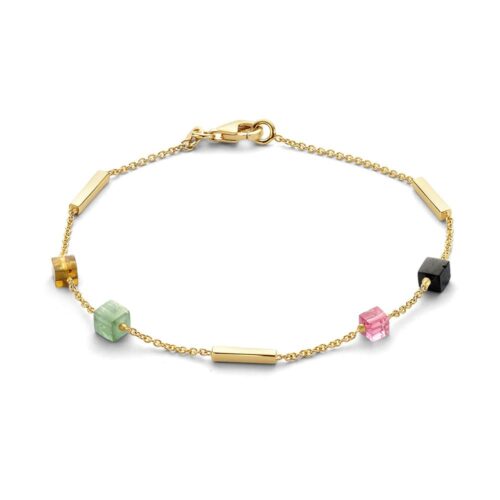 Geelgouden armband met kleine edelstenen