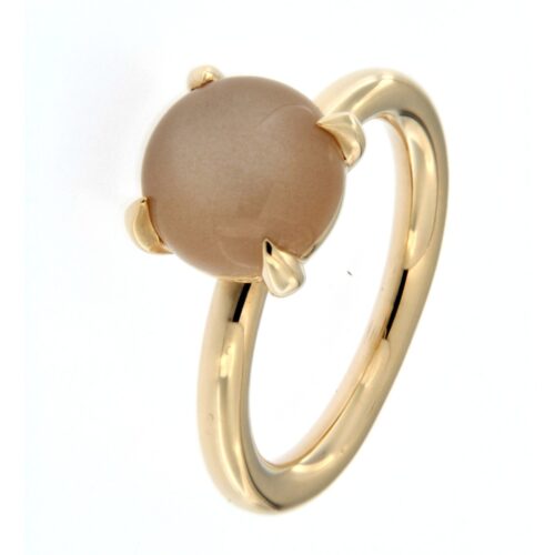rosegouden Bron ring Catch met maansteen