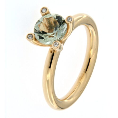 rosegouden Phlox ring van Bron met kleursteen