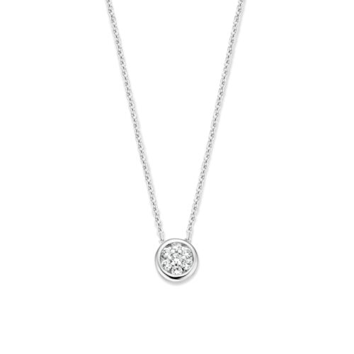 witgouden collier met diamant