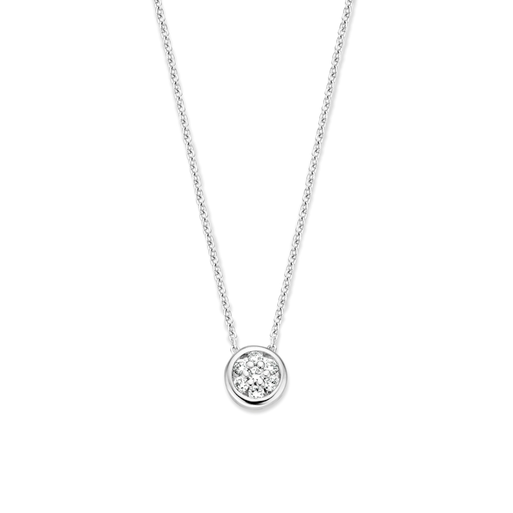 witgouden collier met diamant