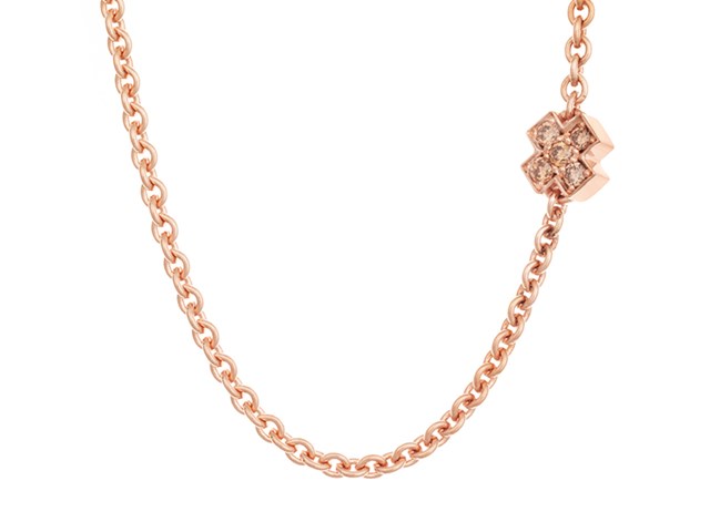 Bron Joy collier met met champagne diamanten kusje 8CR440145CBR