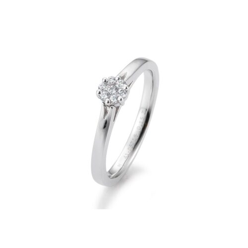 14 karaat witgouden fleuri ring met diamant