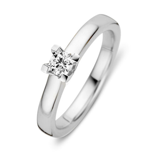 14 karaat witgouden ring met 0.30ct diamant