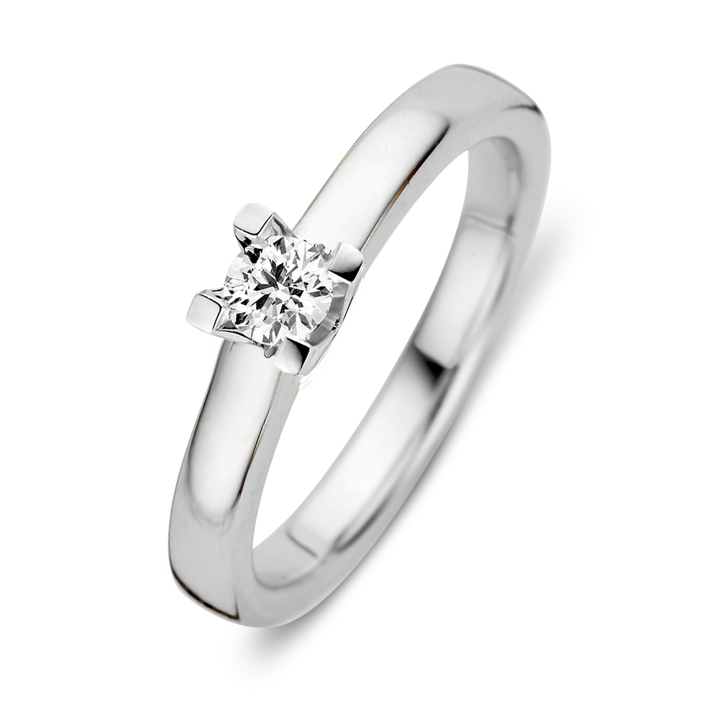 14 karaat witgouden ring met 0.30ct diamant