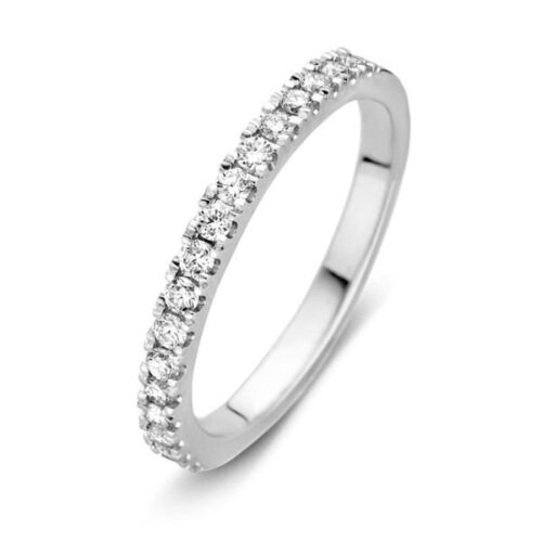 14 karaat witgouden Alliance ring half gezet 0.35ct