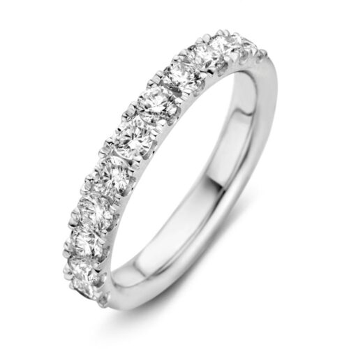 14 karaat witgouden Alliance ring half gezet 1.02ct