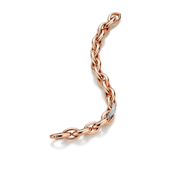18 karaat massief rosegouden Clioro armband met diamant